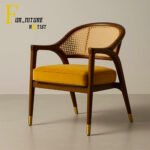 Wooden Cane Accent Chair