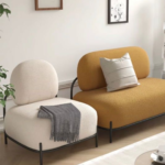 Bouclé Curved Armchair & Loveseat