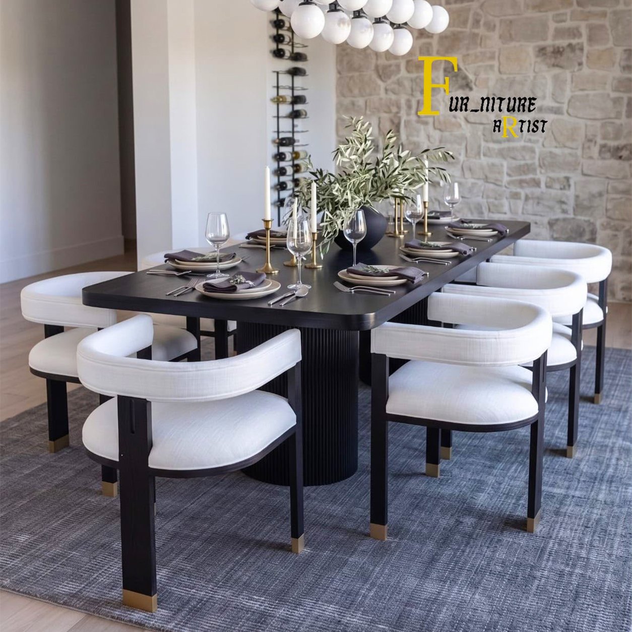 23 Luxury Black Dining Set - Image 1