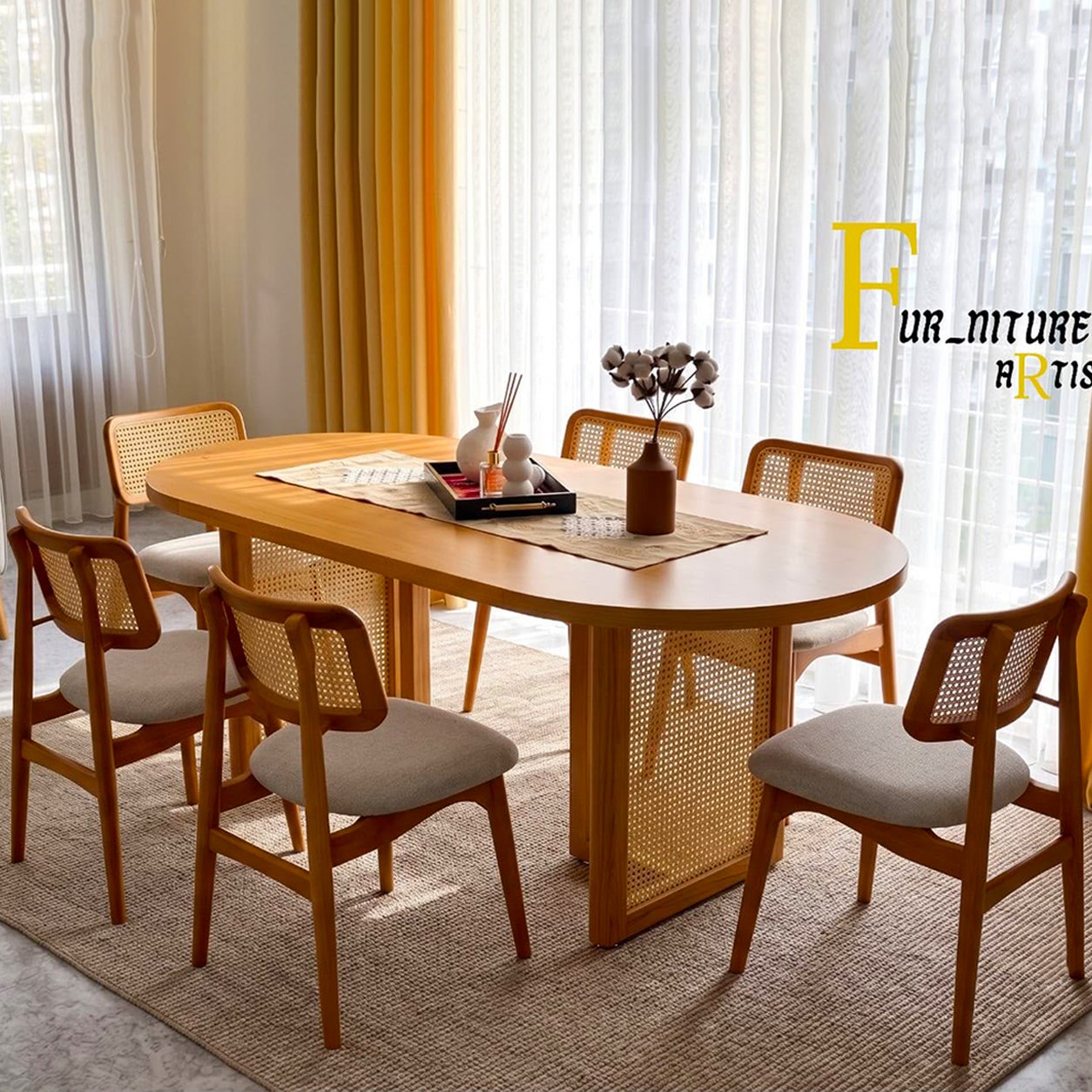 33 Scandinavian Wooden Dining Set - Image 1