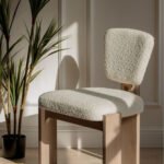 Modern Cream Bouclé Accent Chair