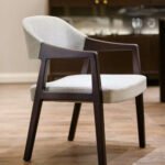 Dark Wood Modern Armchair