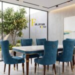 Royal Blue Tufted Dining Set
