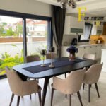 Modern Beige Oval Dining Set