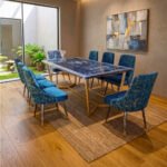 Royal Blue Velvet Dining Set