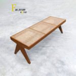 Mid-Century Rattan Bench Seat