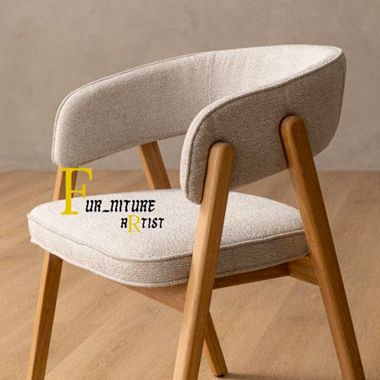 72 Modern Nordic Bouclé Dining Chair - Image 1