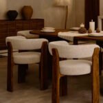 Curved Back Wooden Dining Armchairs
