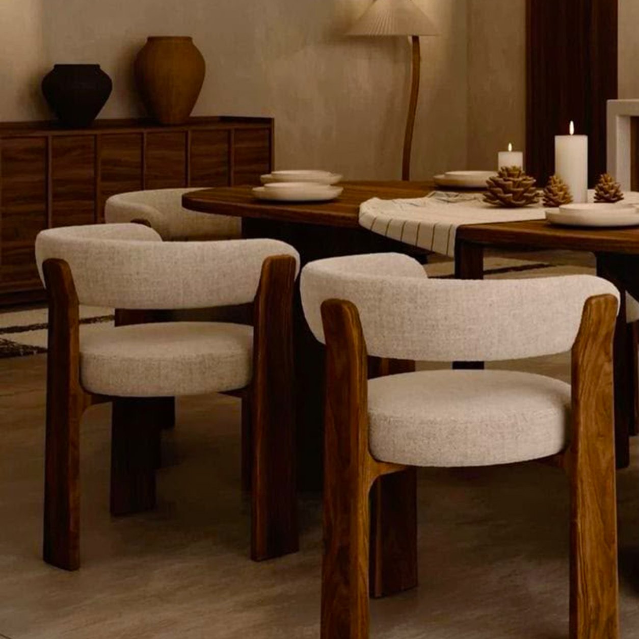75 Curved Back Wooden Dining Armchairs - Image 1