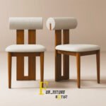 Minimalist White Cylindrical Back Chair