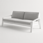 Minimalist Geometric Frame 3-Seater Sofa in Pure White