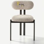 Modern Grey Bouclé Dining Chair