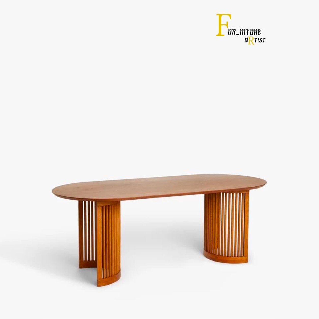 85 Modern Slat Base Dining Table - Image 1