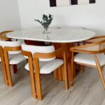Marble Oval Dining Table Set