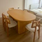 Oval Wood Fluted Dining Set