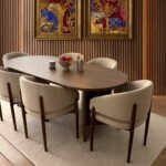 Oval Dark Walnut Dining Set