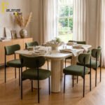 Cream Pedestal Olive Dining Set