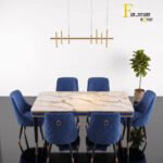 Royal Blue Velvet Dining Set