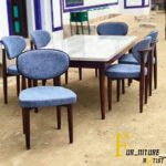 Marble Top Striped Dining Set