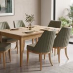 Natural Oak Ribbed Dining Set