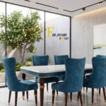 Plush Teal Velvet Dining Set