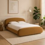 Velvet Curved Frame Bed