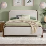 Walnut Curved Fabric Bed