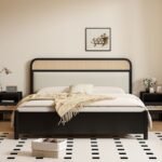 Black Frame Cane Bed