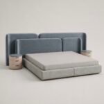 Aura Slate Velvet Bed