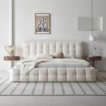 Textured Bouclé Bed