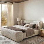 Curved Bouclé Bed